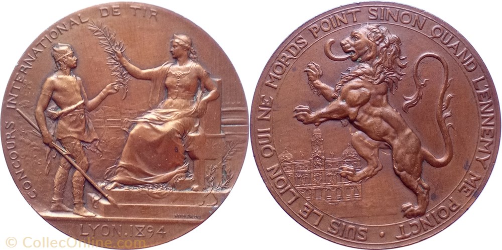 france 1894 medaille concours international de tir de lyon