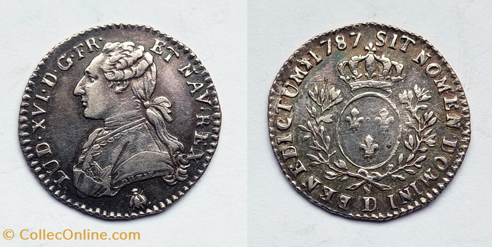 LOUIS XVI Dixième d'écu aux branches d'olivier 1787 Lyon monnaies europe medievale france royales louis xvi dixieme ecu aux branches olivier 1787 lyon