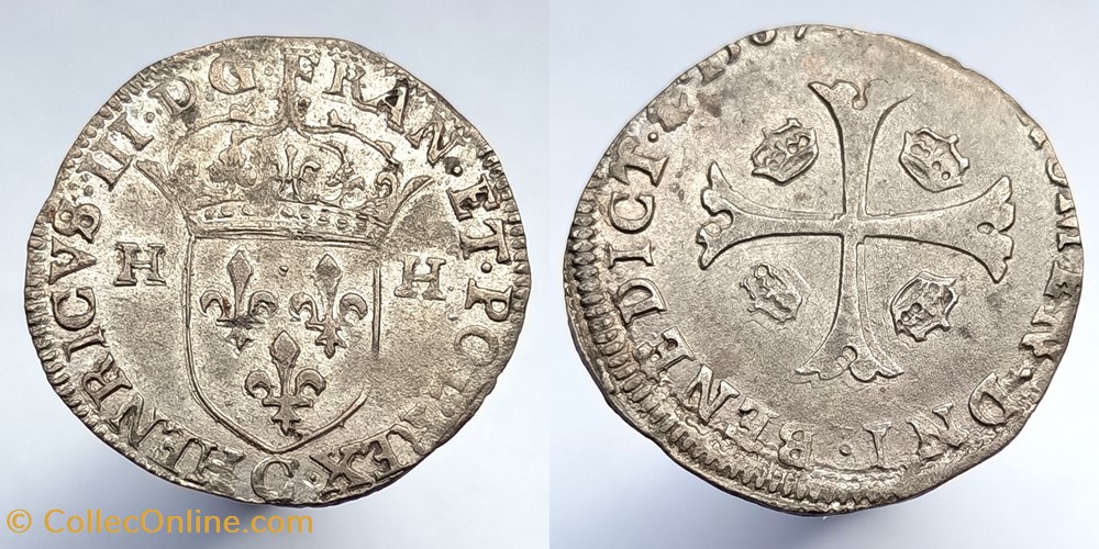HENRI III Douzain 1er type 1587 Saint-Lo monnaies europe medievale france royales henri iii douzain 1er type 1587 saint lo