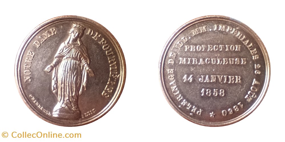 1860 Pélerinage impérial à Fourvières medailles france 1860 pelerinage imperial a fourvieres