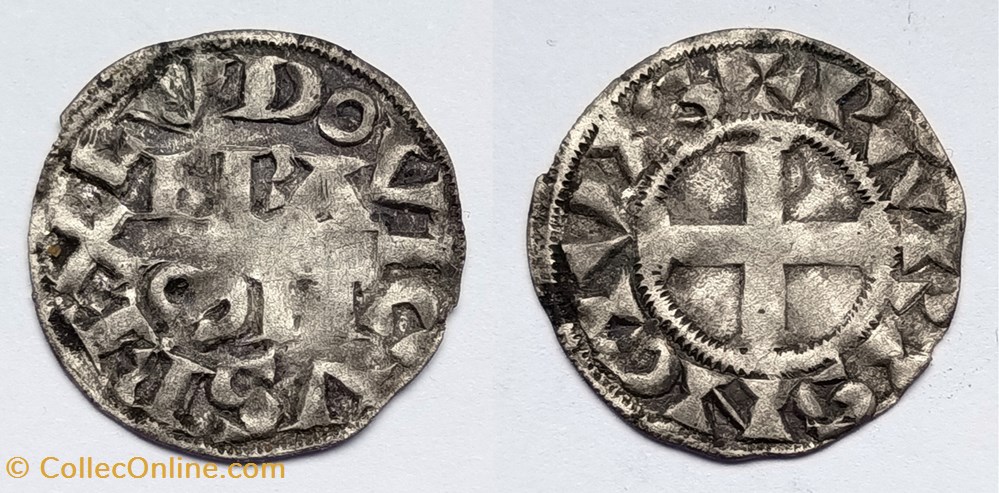 LOUIS VII (1137-1180) denier parisis 3ème type monnaies europe medievale france royales louis vii 1137 1180 denier parisis 3eme type
