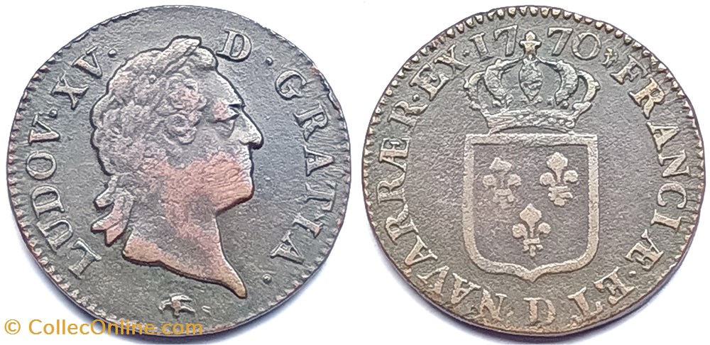 monnaies europe medievale france royales louis xv sol dit a la vieille tete 1770 lyon