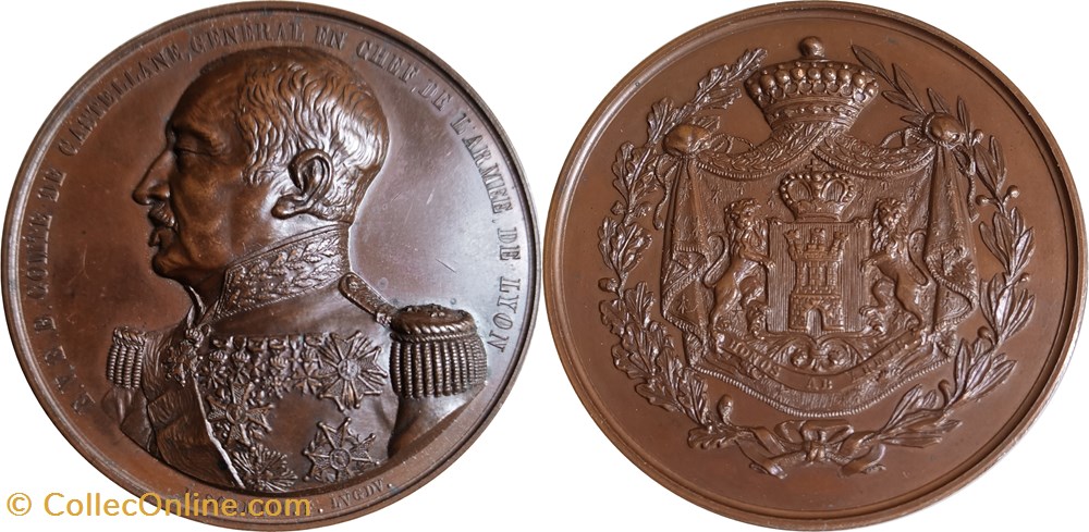 ND (1851) Comte de Castellane Général en chef de l'armée de Lyon, par Schmitt medailles france nd 1851 comte de castellane general en chef de armee de lyon par schmitt