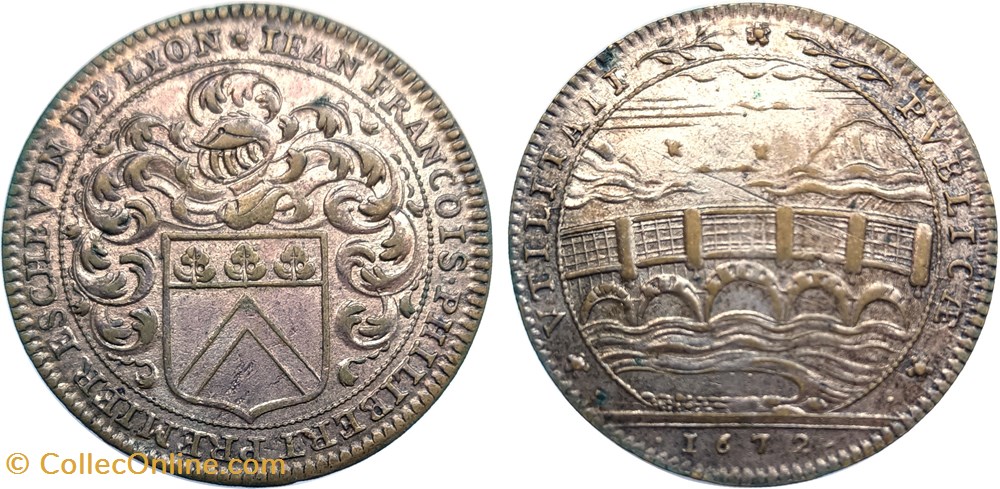 1672 Jean-François PHILIBERT, premier échevin de Lyon monnaies paranumismatique jetons poids 1672 jean francois philibert premier echevin de lyon