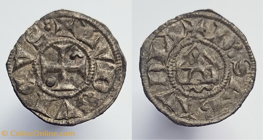VAUD (Baronie) Louis I ou II - denier au temple monnaies europe medievale france feodales vaud baronie louis i ou ii denier au temple