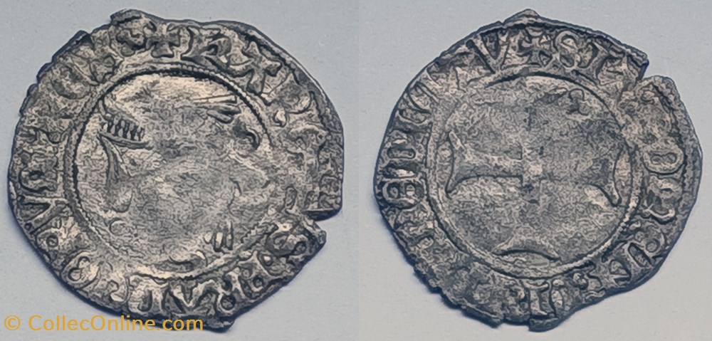 monnaies europe medievale france royales charles viii liard au dauphin 1ere emission lyon 11 septembre 1483