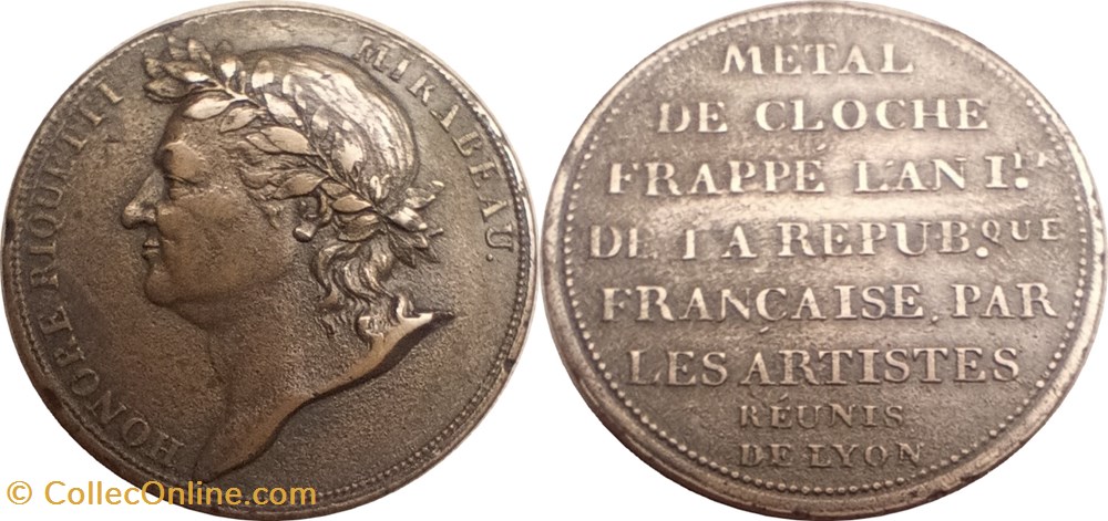 medailles france 1792 essai de galle artistes reunis de lyon