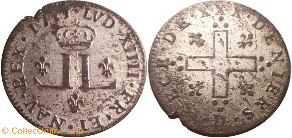 LOUIS XIV Pièce de XXX deniers dite "mousquetaire", 1711 D monnaies europe medievale france royales louis xiv piece de xxx deniers dite mousquetaire 1711 d