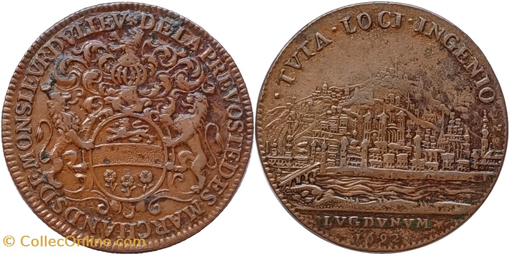 1692 Dulieu Jean-Baptiste, Prévôt des marchands Lyon monnaies paranumismatique jetons poids 1692 dulieu jean baptiste prevot des marchands lyon