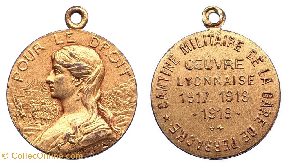 1919 Médaille cantine militaire de la gare de Perrache medailles france 1919 medaille cantine militaire de la gare de perrache