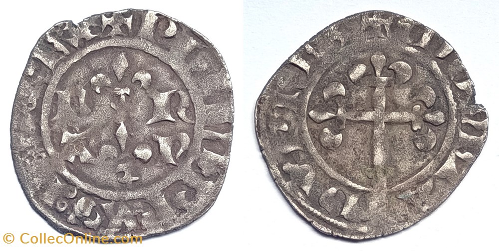 PHILIPPE VI Double tournois 1er type 1ère émission (1er janvier 1337) monnaies europe medievale france royales philippe vi double tournois 1er type 1ere emission 1er janvier 1337