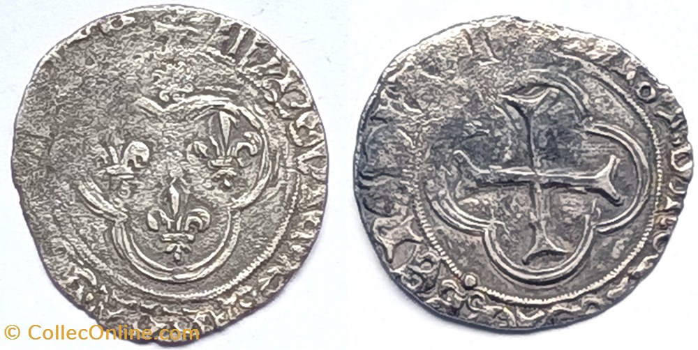LOUIS XI Blanc au soleil Mâcon ? Point 12ème au revers monnaies europe medievale france royales louis xi blanc au soleil macon point 12eme au revers