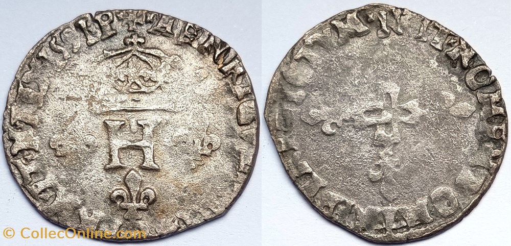HENRI IV Double sol parisis dit "pinatelle" 1591 Montpellier monnaies europe medievale france royales henri iv double sol parisis dit pinatelle 1591 montpellier