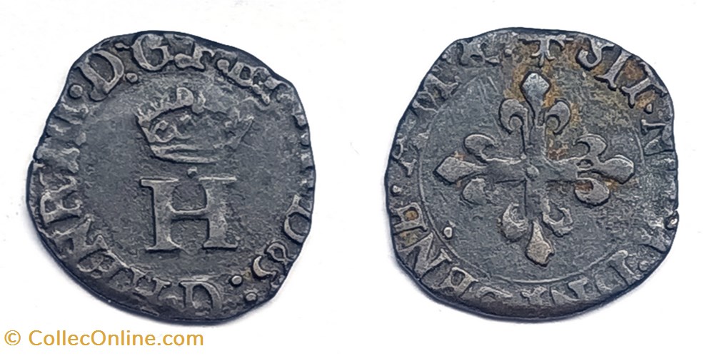 HENRI III Liard à l'H 1583 Lyon monnaies europe medievale france royales henri iii liard a h 1583 lyon