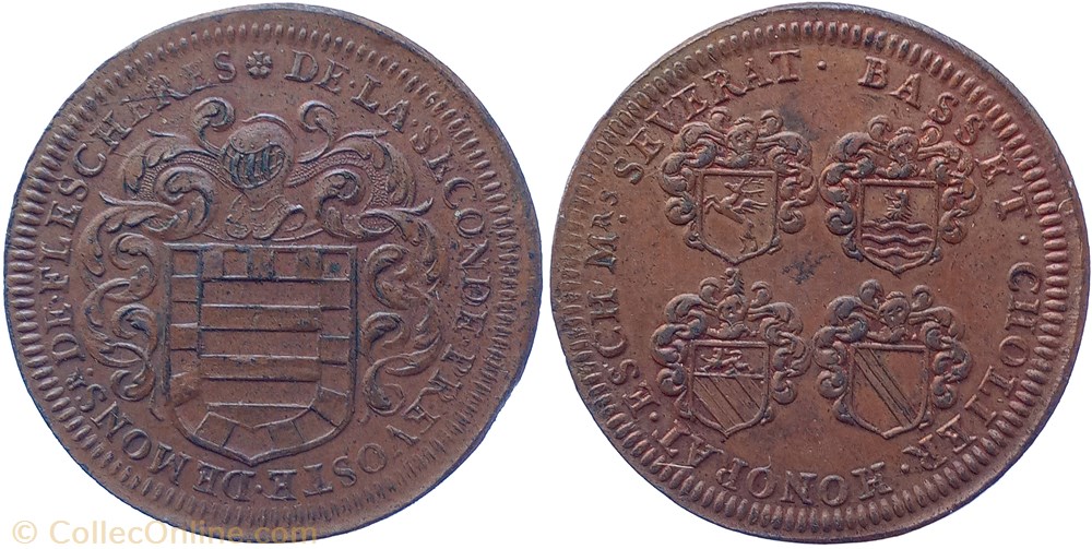 1647 (R) Pierre de Sève, baron de Fleschères monnaie jeton mereaux france 1647 r pierre de seve baron de flescheres