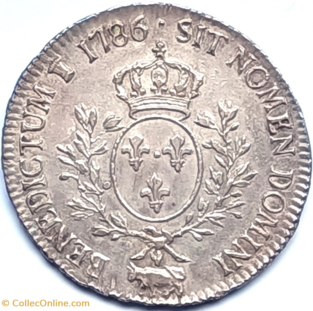 monnaies europe medievale france royales louis xvi ecu aux branches olivier 1786 pau