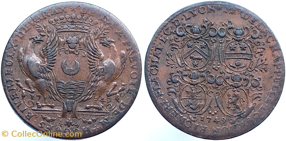 1749 Seconde prévoté Mre Hugues Riverieulx de Varax monnaies paranumismatique jetons poids 1749 seconde prevote mre hugues riverieulx de varax