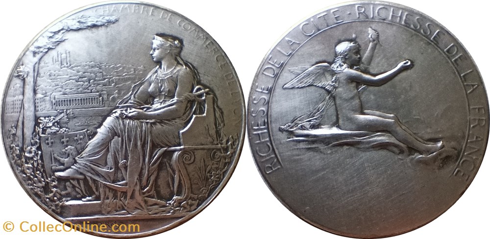 ND (type avant 1911...) Médaille Chambre de Commerce de Lyon par O. Roty medailles france nd type avant 1911 medaille chambre de commerce de lyon par o roty