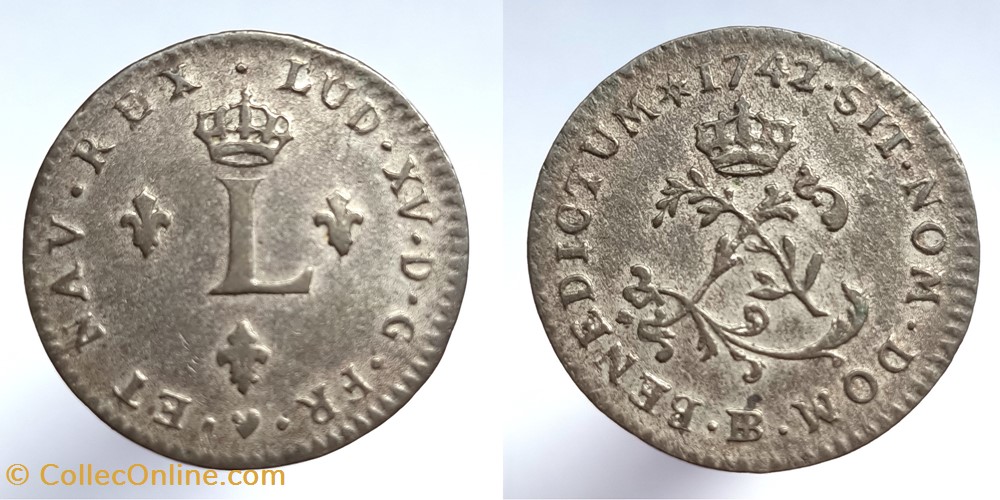 monnaies europe medievale france royales louis xv double sol 1742 strasbourg