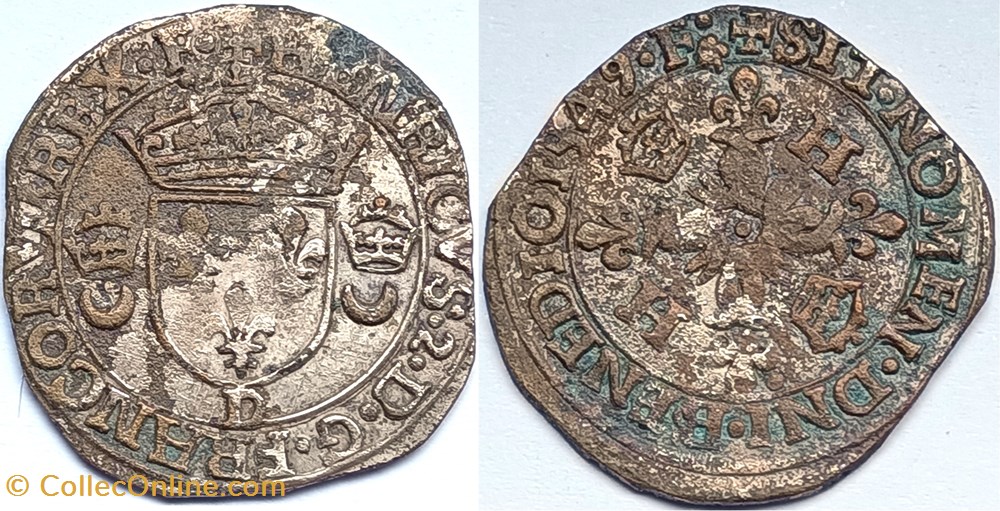 monnaies europe medievale france royales henri ii douzain aux croissants 1549 lyon