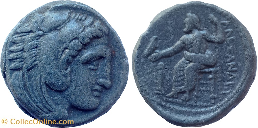 monnaies soufre de mionnet tetradrachme alexandre le grand debut xixeme siecle