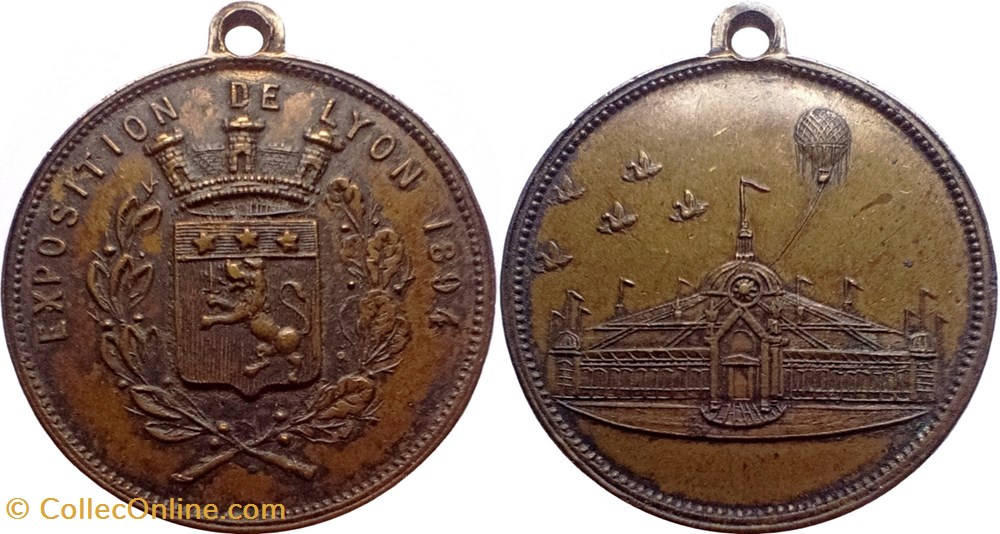 medailles france 1894 medaille avec beliere exposition de lyon