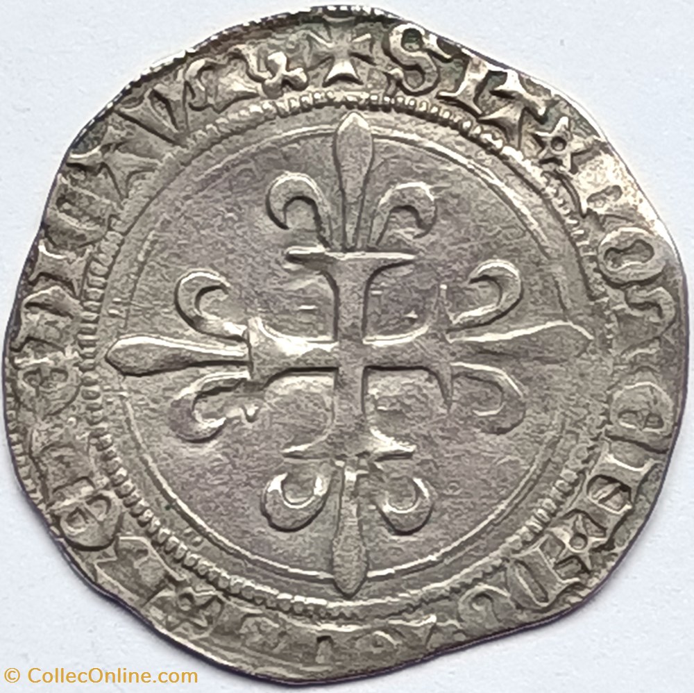 monnaies europe medievale france royales charles vii gros de roi 2eme emission 16 juin 1455 lyon