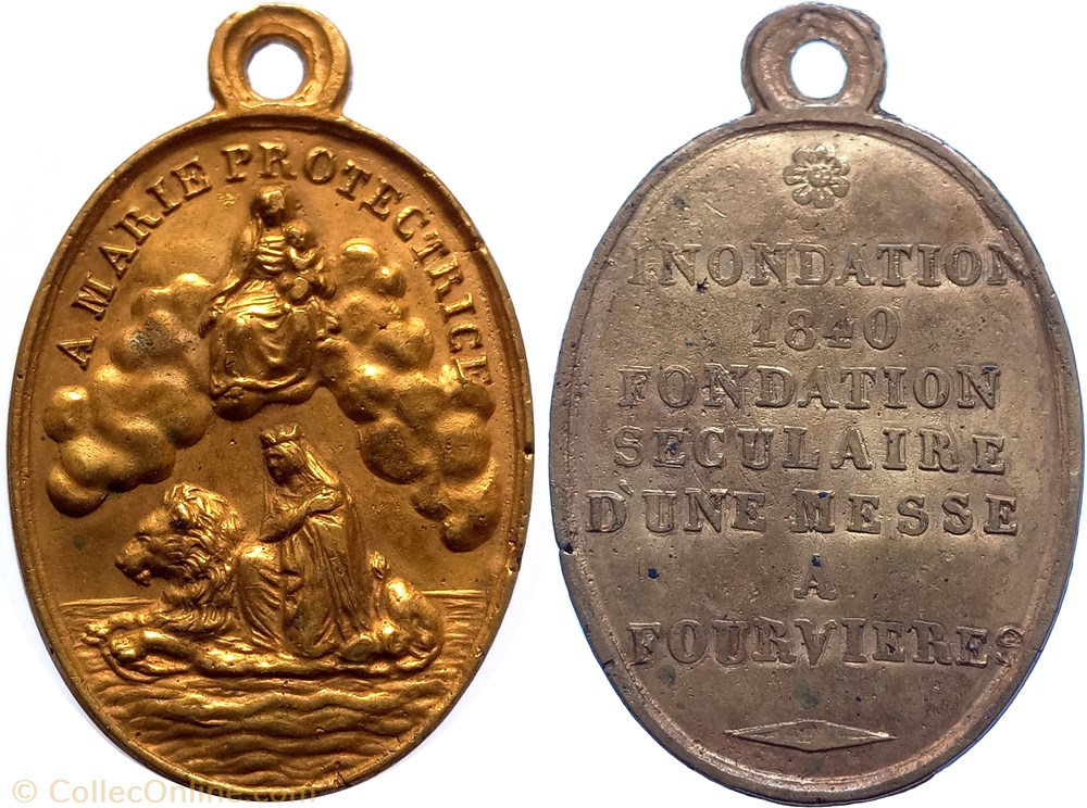 france 1840 medaille inondations 1840 fourviere