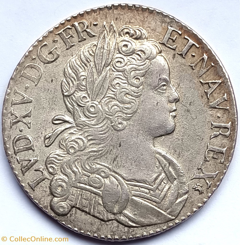 monnaies europe medievale france royales louis xv ecu de navarre 1719 lyon
