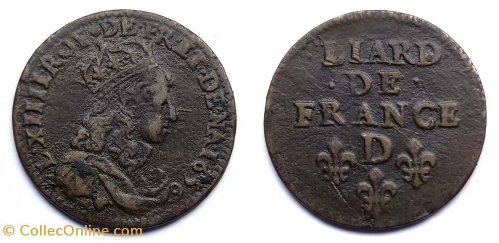 LOUIS XIV Liard de France 2ème type 1656 Vimy monnaies europe medievale royales louis xiv liard de france 2eme type 1656 vimy