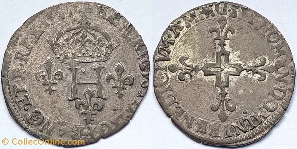 monnaies europe medievale france royales henri iii double sol parisis 1585 lyon