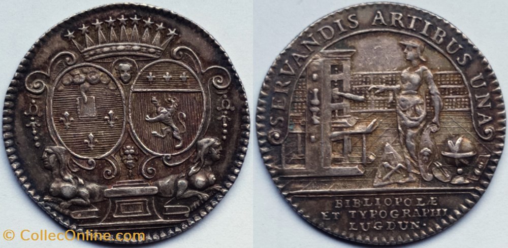 ND (1744-) Corporation des libraires imprimeurs de Lyon monnaies paranumismatique jetons poids nd 1744 corporation des libraires imprimeurs de lyon
