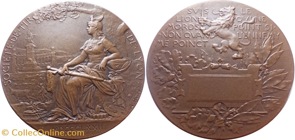 medailles france 1872 medaille societe de tir de lyon bronze