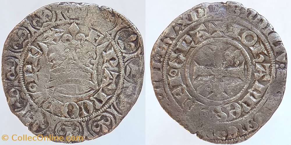 JEAN II le BON Gros blanc à la couronne (26 mars 1357) monnaies europe medievale france royales jean ii le bon gros blanc a la couronne 26 mars 1357