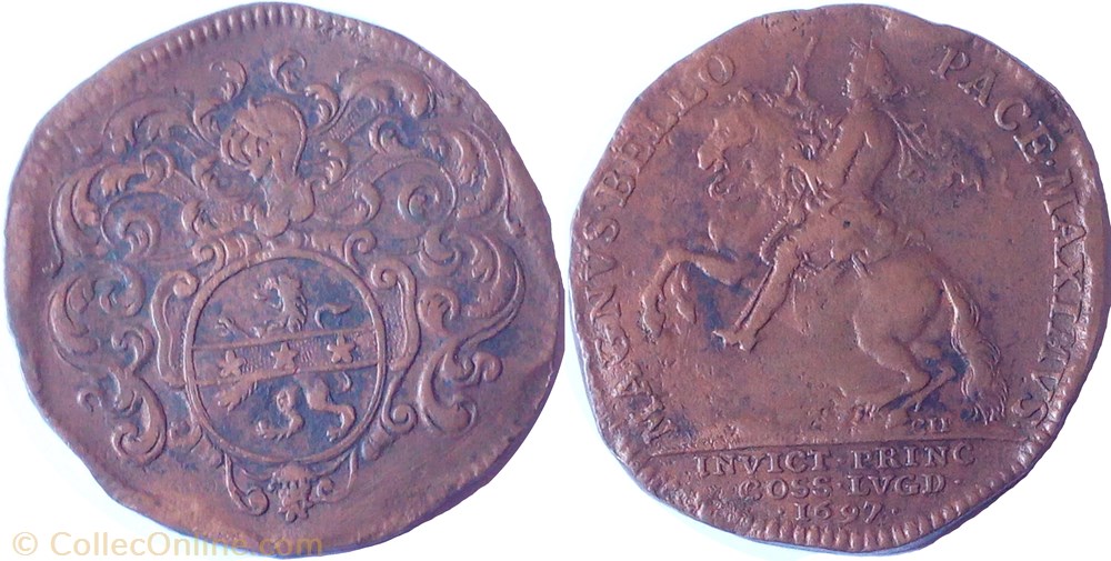 1697 Paul Bertaud, voyer de la ville de Lyon monnaie jeton mereaux france 1697 paul bertaud voyer de la ville de lyon