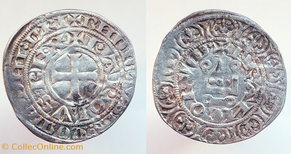 CHARLES IV Maille blanche 3ème émission (24 juillet 1326) monnaies europe medievale france royales charles iv maille blanche 3eme emission 24 juillet 1326
