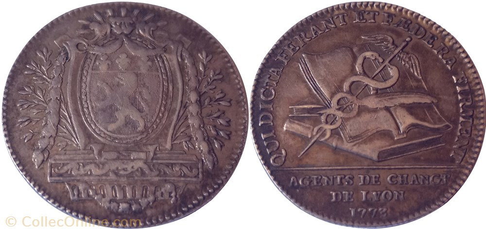 monnaie mereaux france 1773 jeton des agents de change lyon