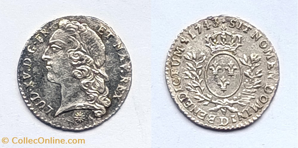 LOUIS XV Vingtième D'écu Au Bandeau 1743 Lyon - Moedas - Europa Medieval