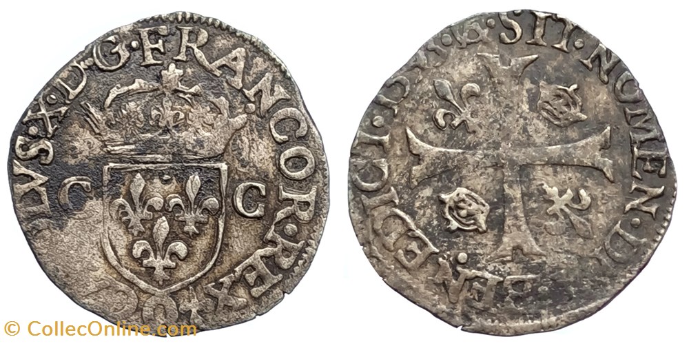 CHARLES X Douzain 2ème type 1593 Riom monnaies europe medievale france royales charles x douzain 2eme type 1593 riom