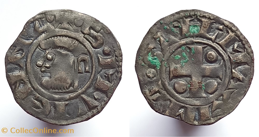 DAUPHINE - VIENNE - denier var croix large et globules monnaies europe medievale france feodales dauphine vienne denier var croix large et globules