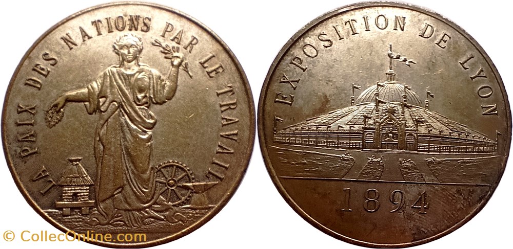 1894 Médaille Exposition de Lyon medailles france 1894 medaille exposition de lyon
