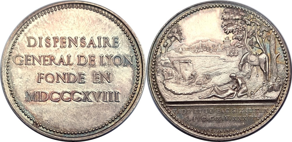 1818 Dispensaire général de Lyon monnaies paranumismatique jetons poids 1818 dispensaire general de lyon