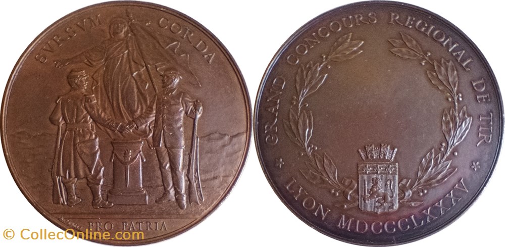 medailles france 1885 grand concours regional de tir de lyon