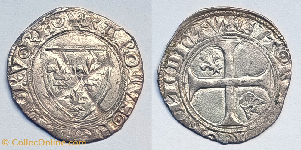 monnaies europe medievale france royales charles vi demi guenar 2eme emission troyes 11 septembre 1389