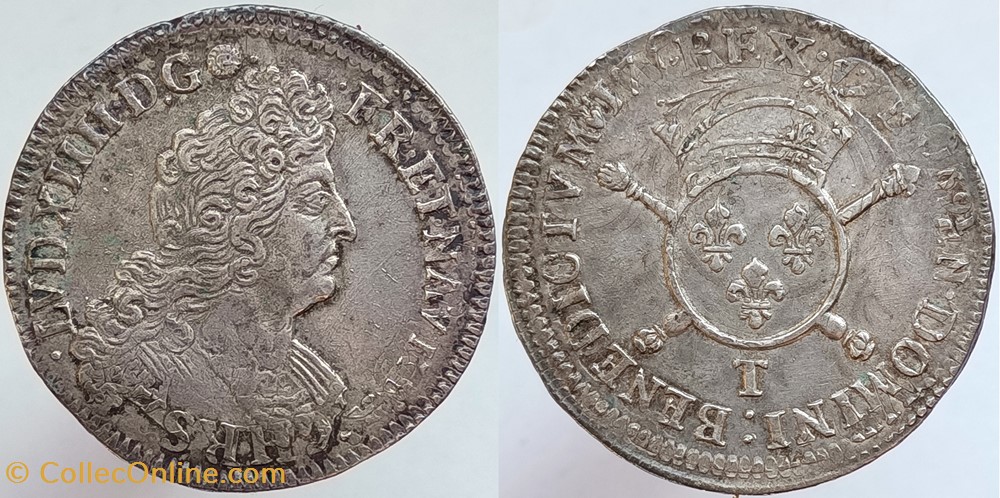 monnaies europe medievale france royales louis xiv demi ecu aux insignes 1703 nantes