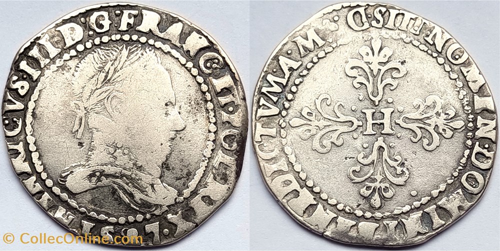 monnaies europe medievale france royales henri iii demi franc au col plat 1587 lyon