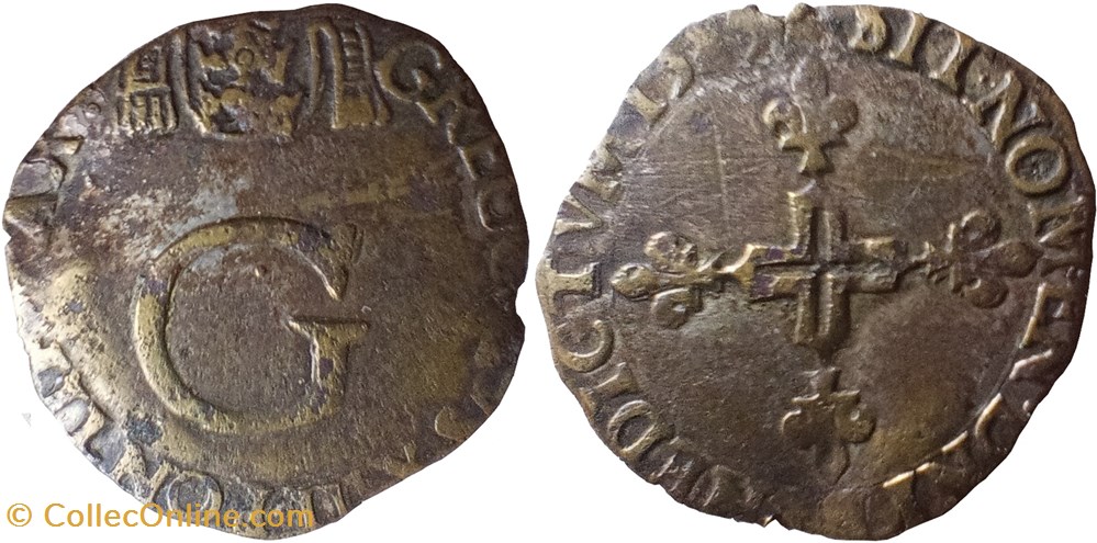 Grégoire XIII, Pape - Faux Gros de six blancs 1585 hybride monnaies france feodales gregoire xiii pape faux gros de six blancs 1585 hybride