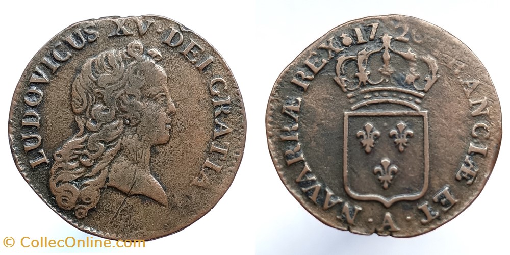 monnaies europe medievale france royales louis xv demi sol tete juvenile 1720 paris