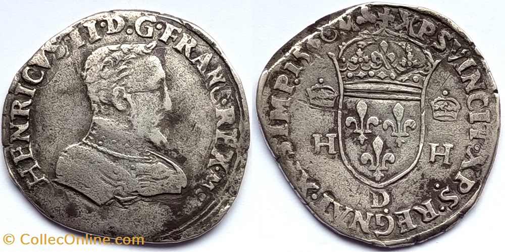 CHARLES IX, au nom d'HENRI II Teston 2ème type 1560 Lyon monnaies europe medievale france royales charles ix au nom henri ii teston 2eme type 1560 lyon