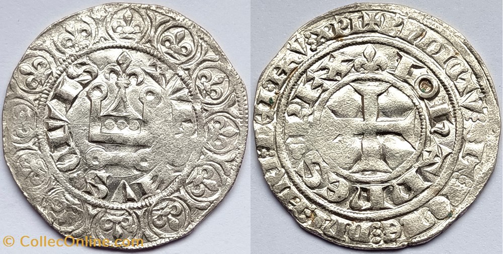 monnaies europe medievale france royales jean le bon blanc au chatel fleurdelise 1ere emission 16 janvier 1356